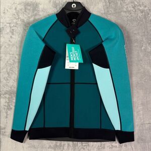 NWT BRP Seadoo Wet Suit 3mm Neoprene UV Protect Teal Full Zip Jacket Size Small